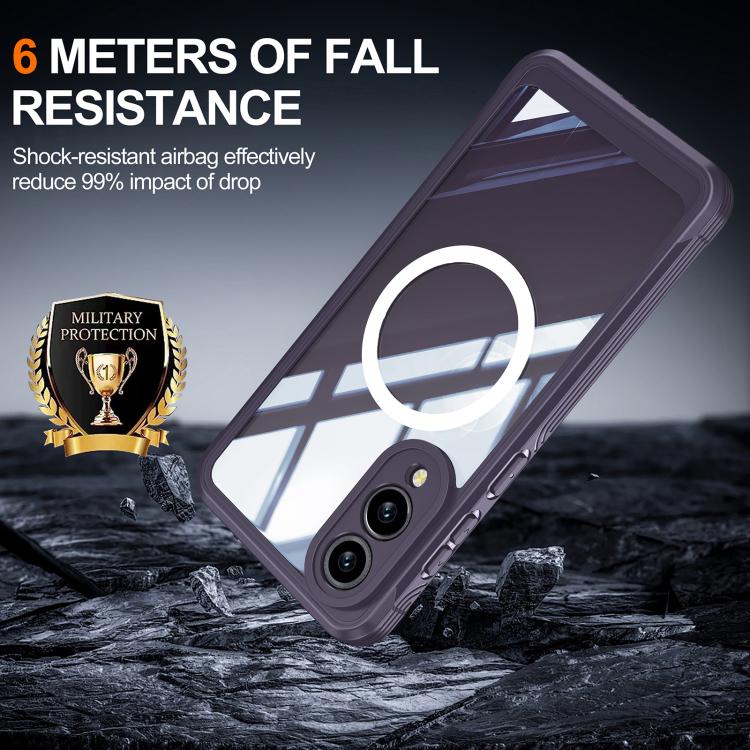 For Samsung Galaxy S25 Edge 5G RedPepper Tempered Glass MagSafe Phone Case(Purple) - Galaxy S25 Edge 5G Cases by RedPepper | Online Shopping UK | buy2fix