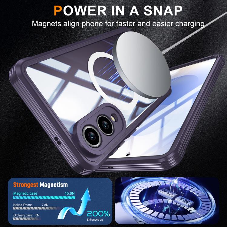 For Samsung Galaxy S25 Edge 5G RedPepper Tempered Glass MagSafe Phone Case(Purple) - Galaxy S25 Edge 5G Cases by RedPepper | Online Shopping UK | buy2fix