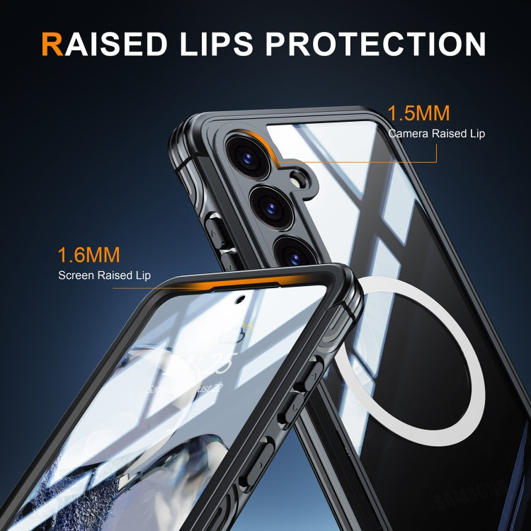 For Samsung Galaxy S25 Edge 5G RedPepper Tempered Glass MagSafe Phone Case(Black) - Galaxy S25 Edge 5G Cases by RedPepper | Online Shopping UK | buy2fix