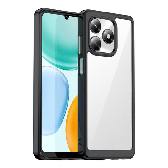 For Honor X5c 4G Colorful Series Acrylic Hybrid TPU Phone Case(Black)