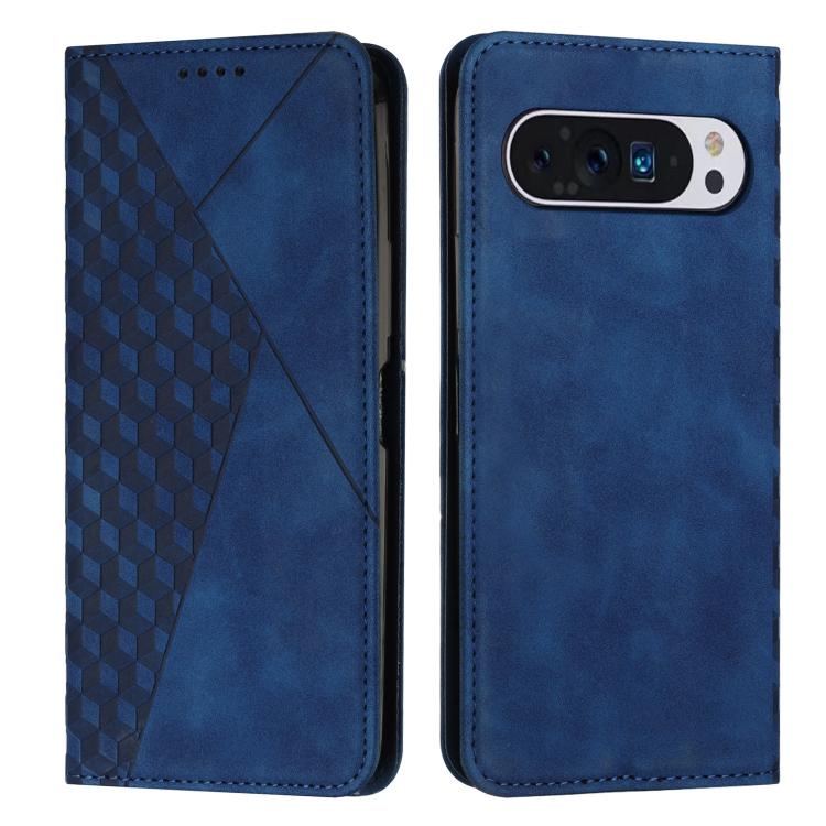For Google Pixel 10 / 10 Pro Diamond Splicing Skin Feel Magnetic Leather Phone Case(Blue) - Google Cases by buy2fix | Online Shopping UK | buy2fix