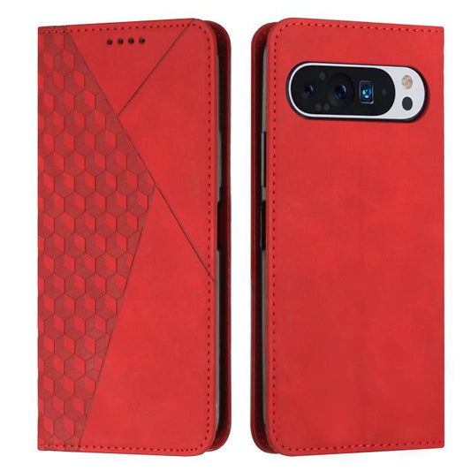 For Google Pixel 10 / 10 Pro Diamond Splicing Skin Feel Magnetic Leather Phone Case(Red) - Google Cases by buy2fix | Online Shopping UK | buy2fix