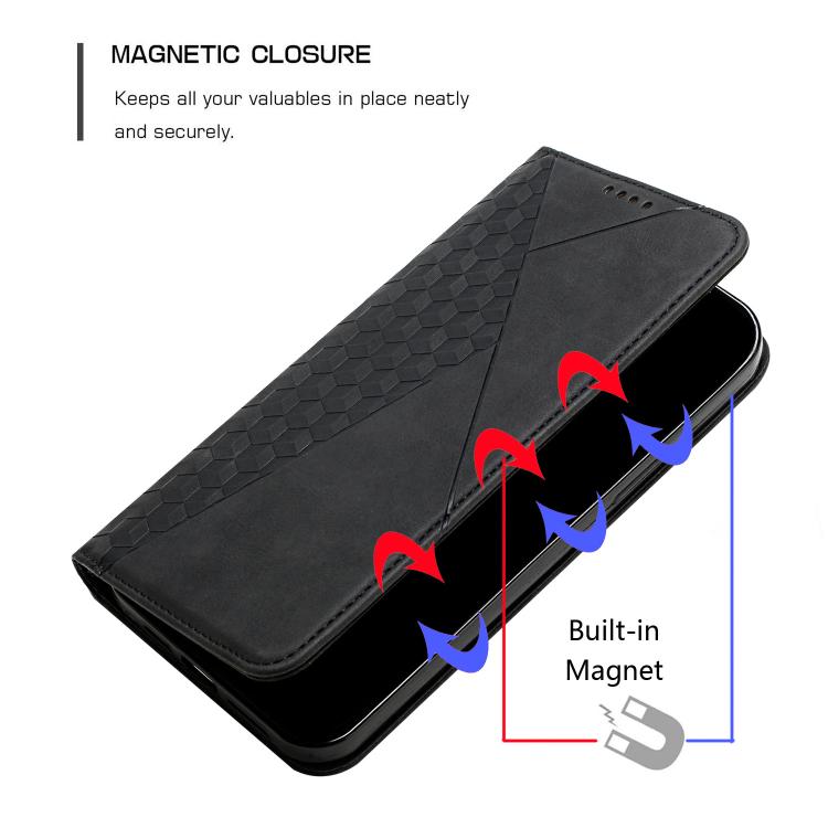 For Google Pixel 10 / 10 Pro Diamond Splicing Skin Feel Magnetic Leather Phone Case(Black) - Google Cases by buy2fix | Online Shopping UK | buy2fix