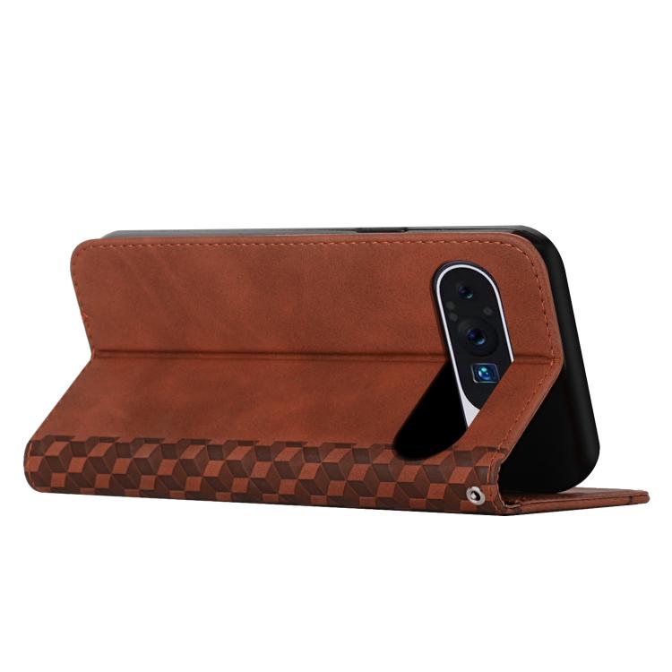 For Google Pixel 10 Pro XL Diamond Splicing Skin Feel Magnetic Leather Phone Case(Brown) - Google Cases by buy2fix | Online Shopping UK | buy2fix