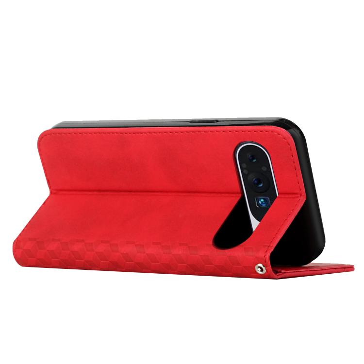 For Google Pixel 10 Pro XL Diamond Splicing Skin Feel Magnetic Leather Phone Case(Red) - Google Cases by buy2fix | Online Shopping UK | buy2fix