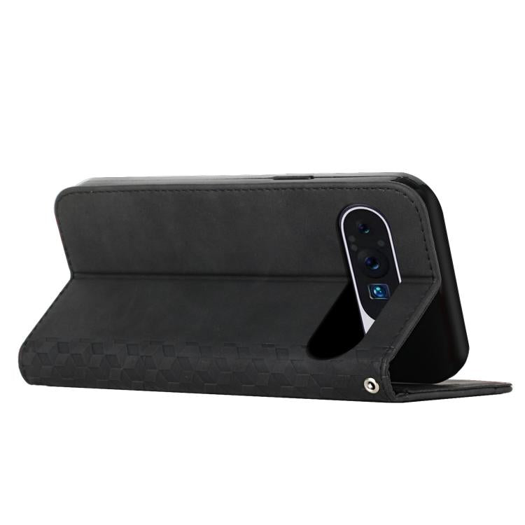 For Google Pixel 10 Pro XL Diamond Splicing Skin Feel Magnetic Leather Phone Case(Black) - Google Cases by buy2fix | Online Shopping UK | buy2fix