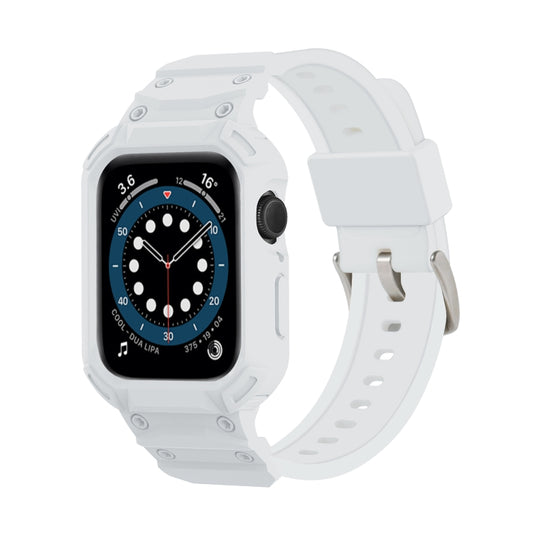 For Apple Watch Series 10 / 11 46mm Armor TPU Case Integrated Watch Band(White) by buy2fix