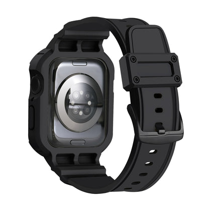 For Apple Watch Series 10 / 11 46mm Armor TPU Case Integrated Watch Band(Black) by buy2fix