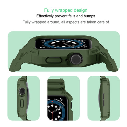 For Apple Watch Series 10 / 11 46mm Armor TPU Case Integrated Watch Band(Army Green) by buy2fix
