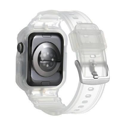 For Apple Watch Series 10 / 11 46mm Armor TPU Case Integrated Watch Band(Frosted Clear) by buy2fix