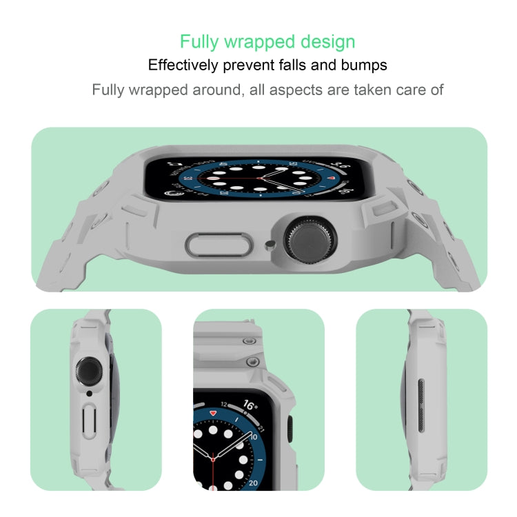 For Apple Watch Series 10 / 11 46mm Armor TPU Case Integrated Watch Band(Light Grey) by buy2fix