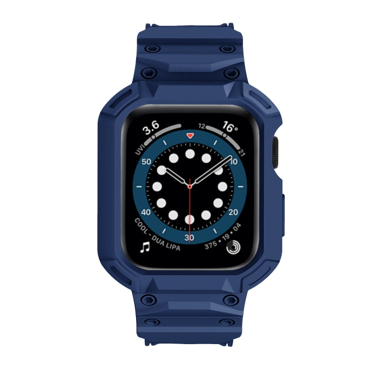 For Apple Watch Series 10 / 11 46mm Armor TPU Case Integrated Watch Band(Midnight Blue) by buy2fix