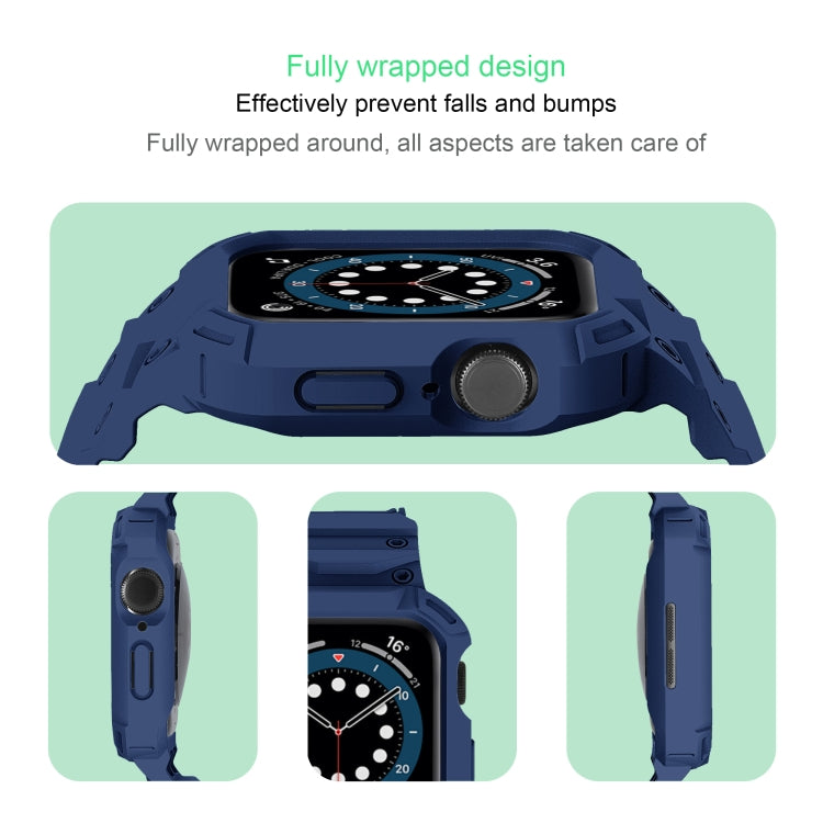 For Apple Watch Series 10 / 11 46mm Armor TPU Case Integrated Watch Band(Midnight Blue) by buy2fix