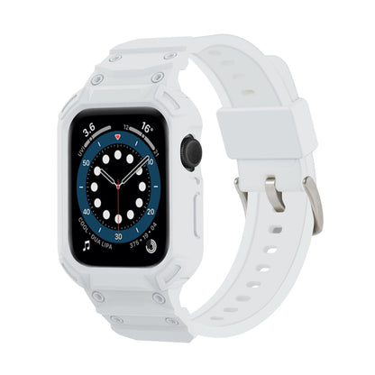 For Apple Watch Series 10 / 11 42mm Armor TPU Case Integrated Watch Band(White) by buy2fix