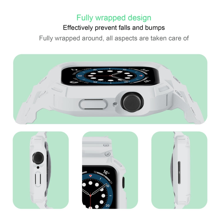 For Apple Watch Series 10 / 11 42mm Armor TPU Case Integrated Watch Band(White) by buy2fix
