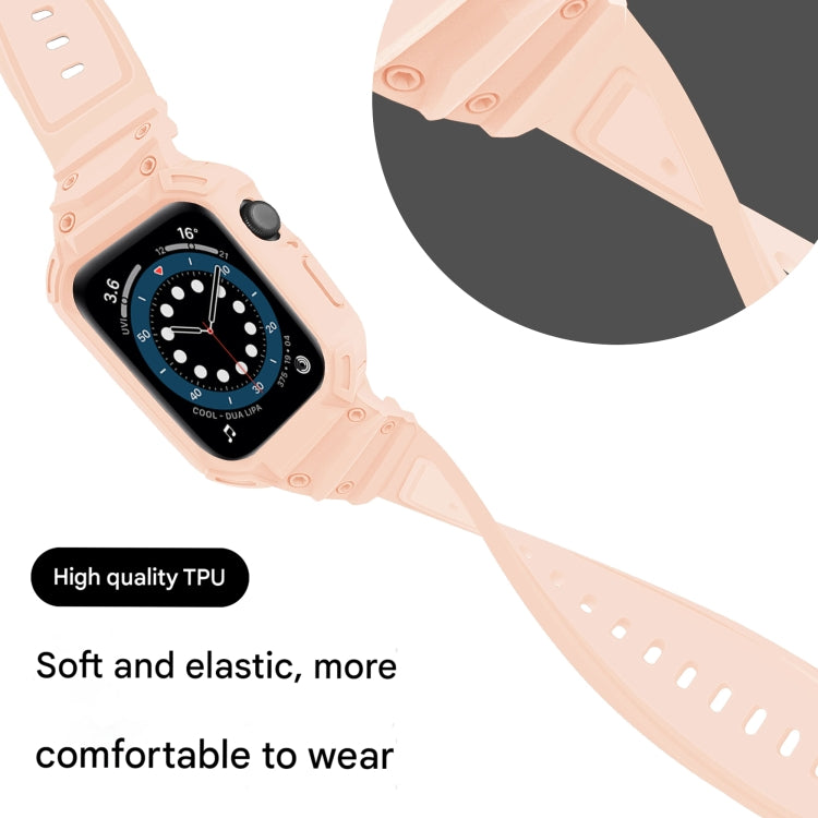For Apple Watch Series 10 / 11 42mm Armor TPU Case Integrated Watch Band(Pink) by buy2fix
