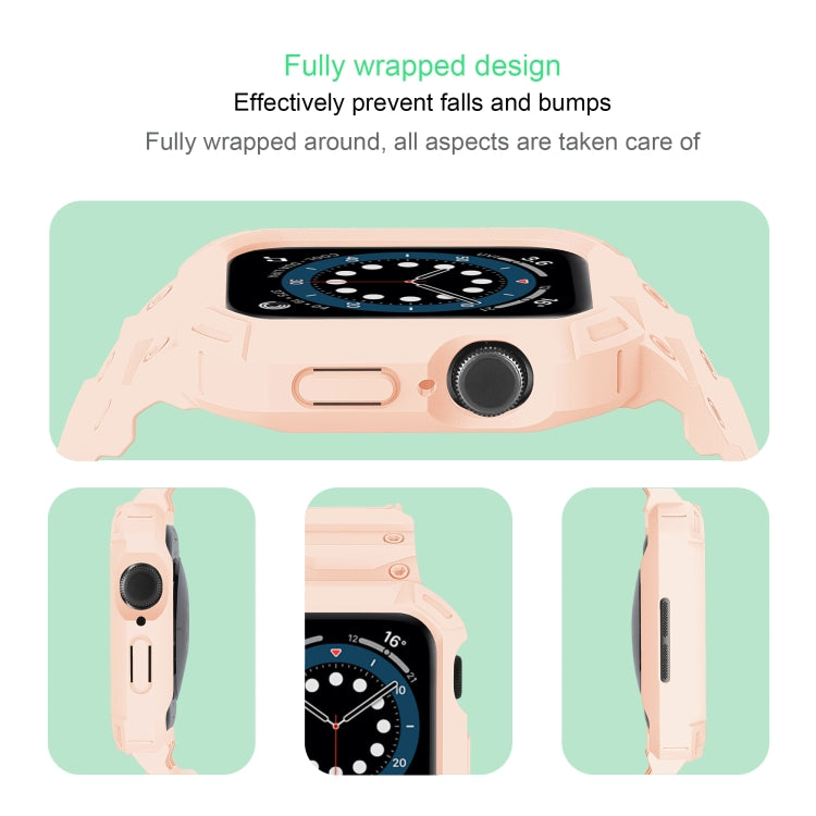 For Apple Watch Series 10 / 11 42mm Armor TPU Case Integrated Watch Band(Pink) by buy2fix