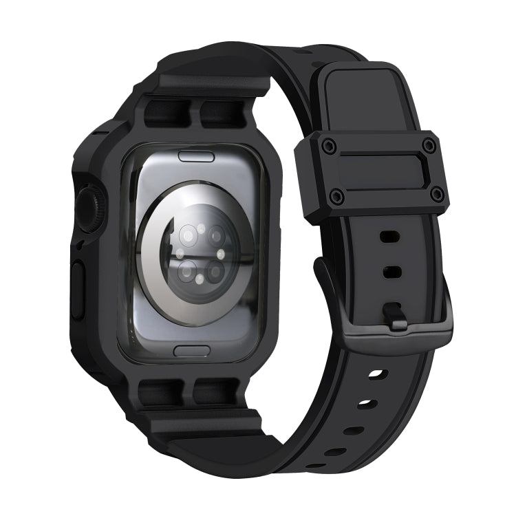For Apple Watch Series 10 / 11 42mm Armor TPU Case Integrated Watch Band(Black) by buy2fix