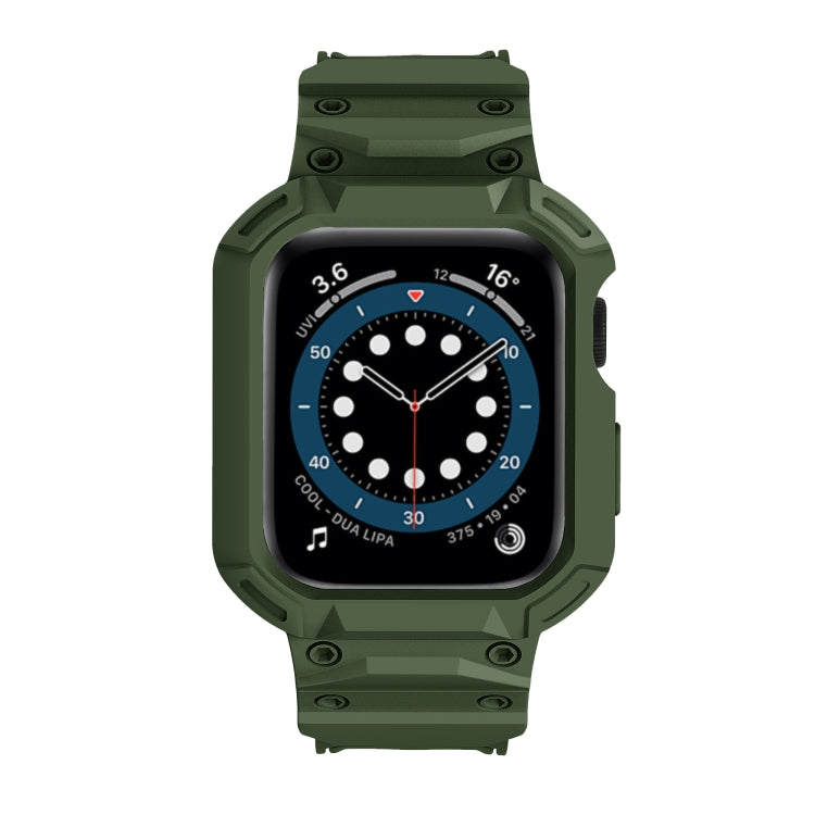 For Apple Watch Series 10 / 11 42mm Armor TPU Case Integrated Watch Band(Army Green) by buy2fix