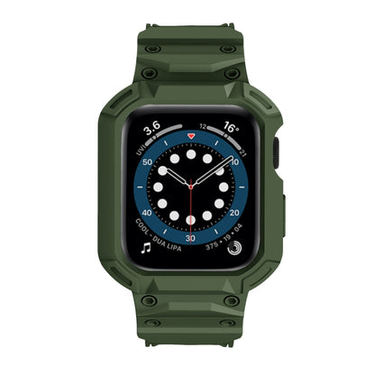 For Apple Watch Series 10 / 11 42mm Armor TPU Case Integrated Watch Band(Army Green) by buy2fix