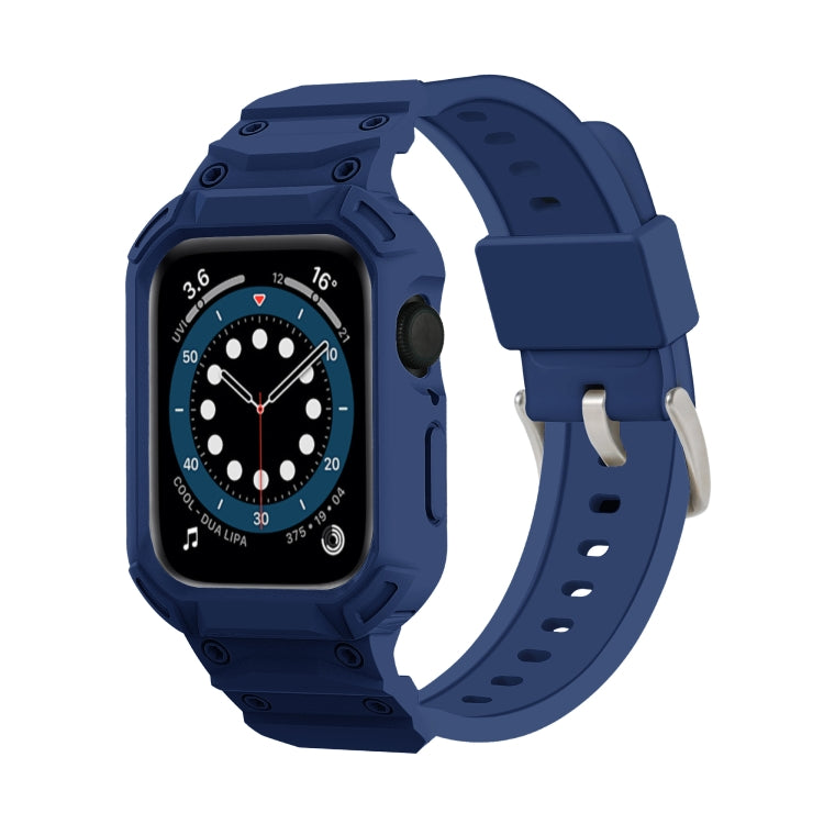 For Apple Watch Series 10 / 11 42mm Armor TPU Case Integrated Watch Band(Midnight Blue) by buy2fix