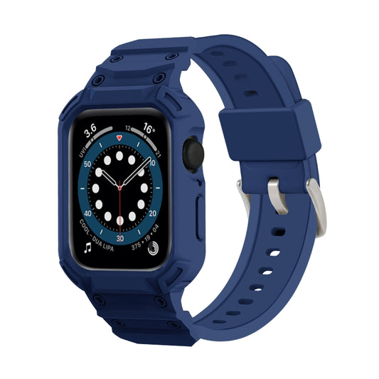 For Apple Watch Series 10 / 11 42mm Armor TPU Case Integrated Watch Band(Midnight Blue) by buy2fix