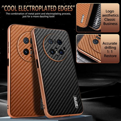 For Huawei Mate 70 Pro / 70 Pro+ AZNS Electroplated Edge Carbon Fiber Texture Phone Case(Black) - Huawei Cases by AZNS | Online Shopping UK | buy2fix