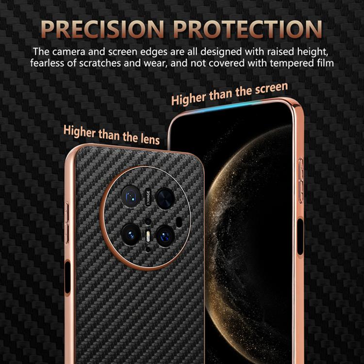 For Huawei Mate 70 Pro / 70 Pro+ AZNS Electroplated Edge Carbon Fiber Texture Phone Case(Black) - Huawei Cases by AZNS | Online Shopping UK | buy2fix