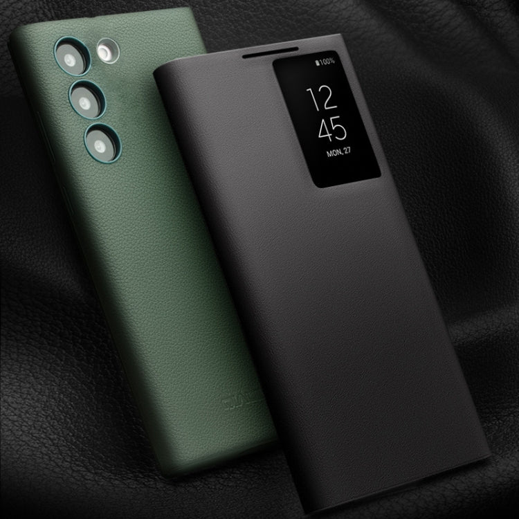 For Samsung Galaxy S23 5G QIALINO Magnetic Genuine Leather Phone Case(Green) - Galaxy S23 5G Cases by QIALINO | Online Shopping UK | buy2fix