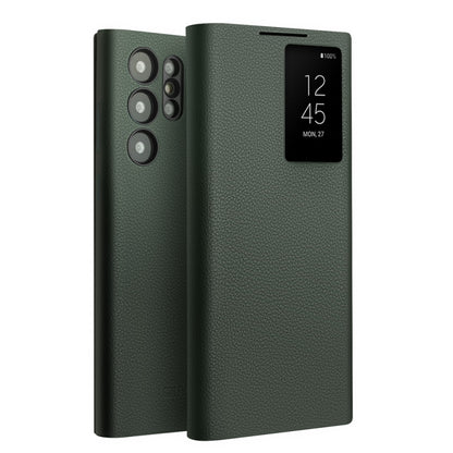 For Samsung Galaxy S24 Ultra 5G QIALINO Magnetic Genuine Leather Phone Case(Green) - Galaxy S24 Ultra 5G Cases by QIALINO | Online Shopping UK | buy2fix