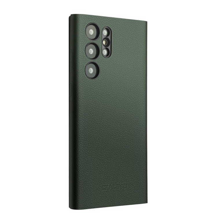 For Samsung Galaxy S24 Ultra 5G QIALINO Magnetic Genuine Leather Phone Case(Green) - Galaxy S24 Ultra 5G Cases by QIALINO | Online Shopping UK | buy2fix