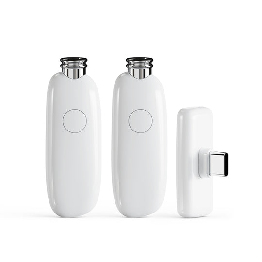 FUNSNAP M2 1 TX + 2 RX Digital Noise Reduction Wireless Microphone Mic Tok, Version:Type-C(White)