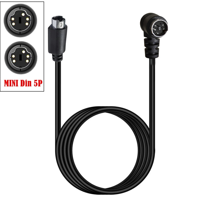 Mini DIN 5 Pin Core Audio / Video Cable, Length:3m(Straight to Elbow) - Cables by buy2fix | Online Shopping UK | buy2fix