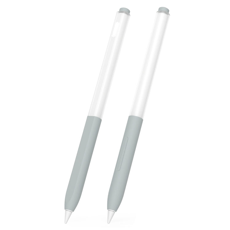 For vivo Pencil 2S / iQOO Pencil2s 2pcs/Set Transparent Jelly Series Stylus Pen Silicone Protective Cover(Grey) - Pencil Accessories by buy2fix | Online Shopping UK | buy2fix