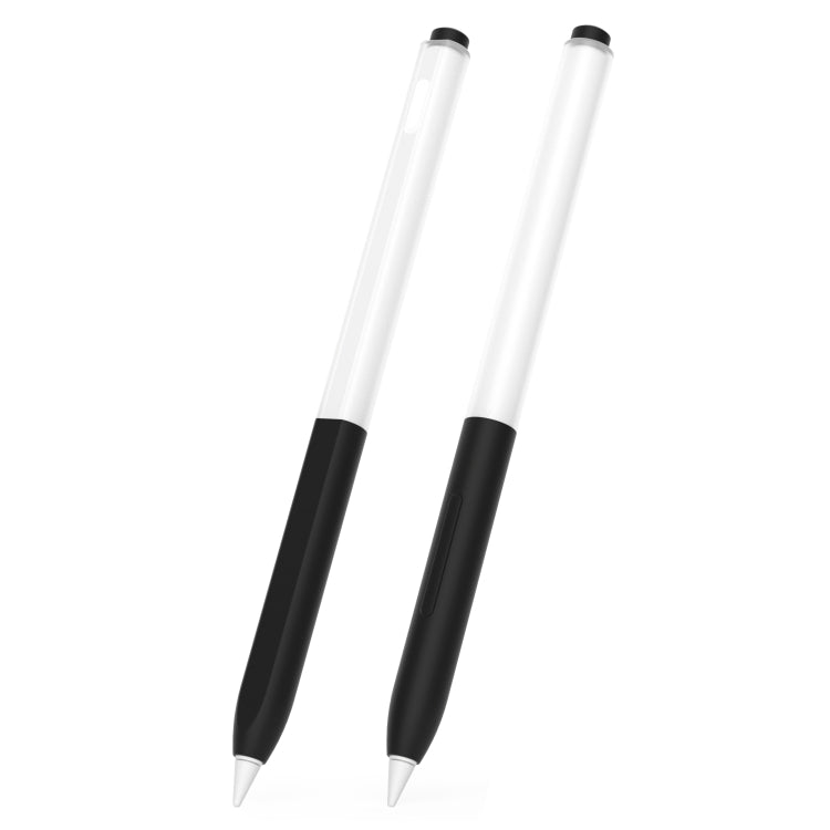 For vivo Pencil 2S / iQOO Pencil2s 2pcs/Set Transparent Jelly Series Stylus Pen Silicone Protective Cover(Black) - Pencil Accessories by buy2fix | Online Shopping UK | buy2fix