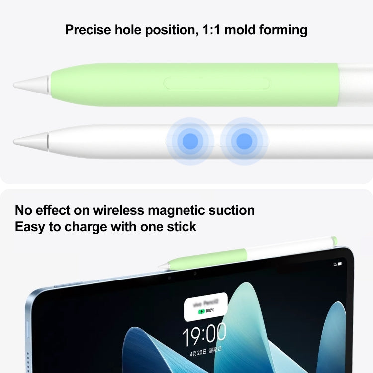 For vivo Pencil 2S / iQOO Pencil2s 2pcs/Set Transparent Jelly Series Stylus Pen Silicone Protective Cover(Cherry Pink) - Pencil Accessories by buy2fix | Online Shopping UK | buy2fix