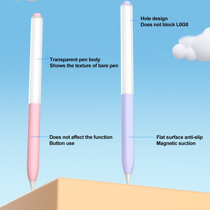 For vivo Pencil 2S / iQOO Pencil2s 2pcs/Set Transparent Jelly Series Stylus Pen Silicone Protective Cover(Lavender Purple) - Pencil Accessories by buy2fix | Online Shopping UK | buy2fix