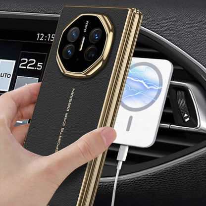 For Huawei Mate XT Ultimate Design GKK Phantom Leather MagSafe Frame Phone Case(White) - Huawei Cases by GKK | Online Shopping UK | buy2fix