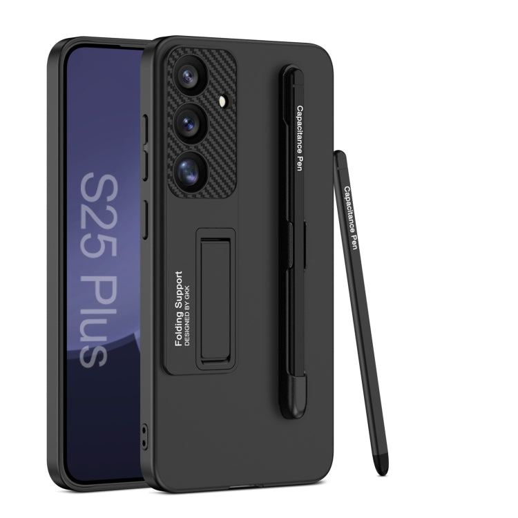 For Samsung Galaxy S25+ 5G GKK Ultra-thin Holder Phone Case with Pen Slots & Stylus Pen(Black) by GKK
