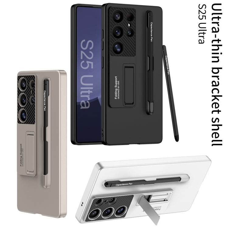 For Samsung Galaxy S25+ 5G GKK Ultra-thin Holder Phone Case with Pen Slots & Stylus Pen(Silver) by GKK