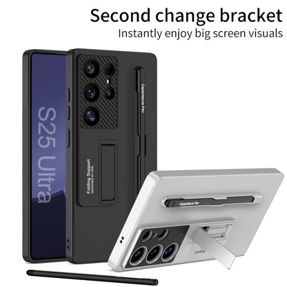 For Samsung Galaxy S25+ 5G GKK Ultra-thin Holder Phone Case with Pen Slots & Stylus Pen(Silver) by GKK