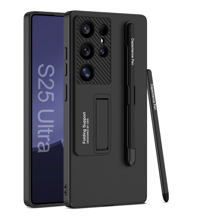 For Samsung Galaxy S25 Ultra 5G GKK Ultra-thin Holder Phone Case with Pen Slots & Stylus Pen(Black) by GKK