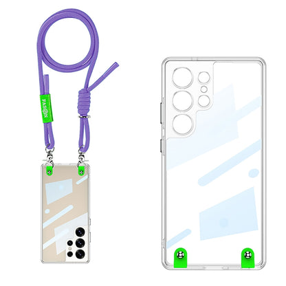 For Samsung Galaxy S25 Ultra 5G GKK Space Series Full Coverage Phone Case with Crossbody Rope(Purple) by GKK