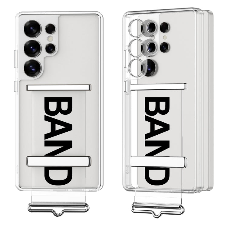 For Samsung Galaxy S25 Ultra 5G GKK Space Series Clear Wristband Holder Phone Case(Transparent Black) by GKK