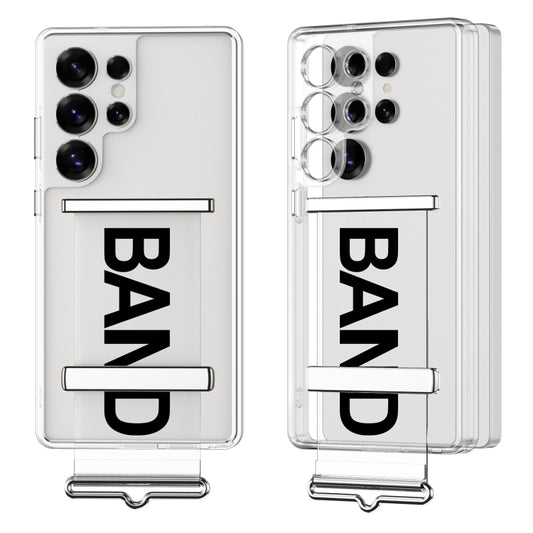 For Samsung Galaxy S25 Ultra 5G GKK Space Series Clear Wristband Holder Phone Case(Transparent Black) by GKK