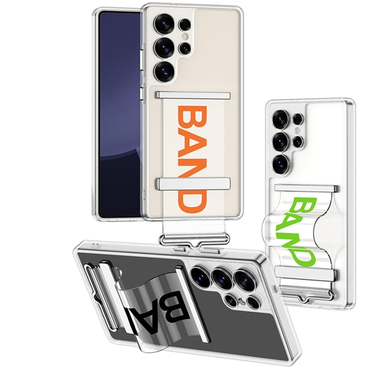 For Samsung Galaxy S25 Ultra 5G GKK Space Series Clear Wristband Holder Phone Case(Transparent Silver) by GKK