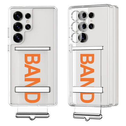 For Samsung Galaxy S25 Ultra 5G GKK Space Series Clear Wristband Holder Phone Case(Transparent Orange) by GKK