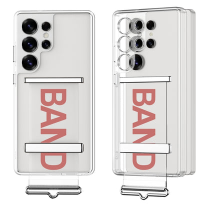 For Samsung Galaxy S25 Ultra 5G GKK Space Series Clear Wristband Holder Phone Case(Transparent Pink) by GKK