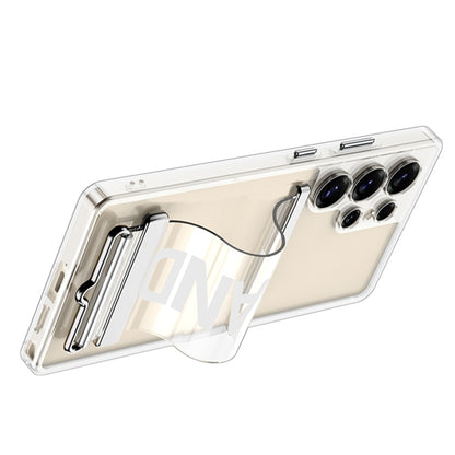 For Samsung Galaxy S25 Ultra 5G GKK Space Series Clear Wristband Holder Phone Case(Transparent Pink) by GKK