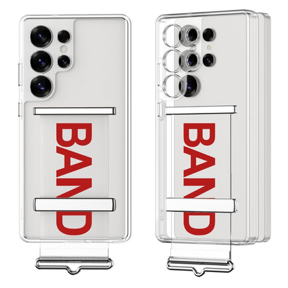 For Samsung Galaxy S25 Ultra 5G GKK Space Series Clear Wristband Holder Phone Case(Transparent Red) by GKK